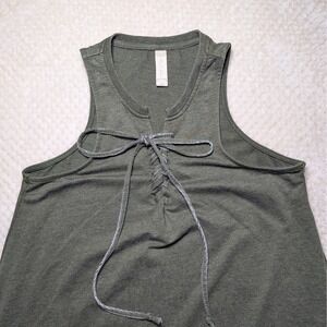 Altar'd State Olive Green Lace Up Swing Dress Small